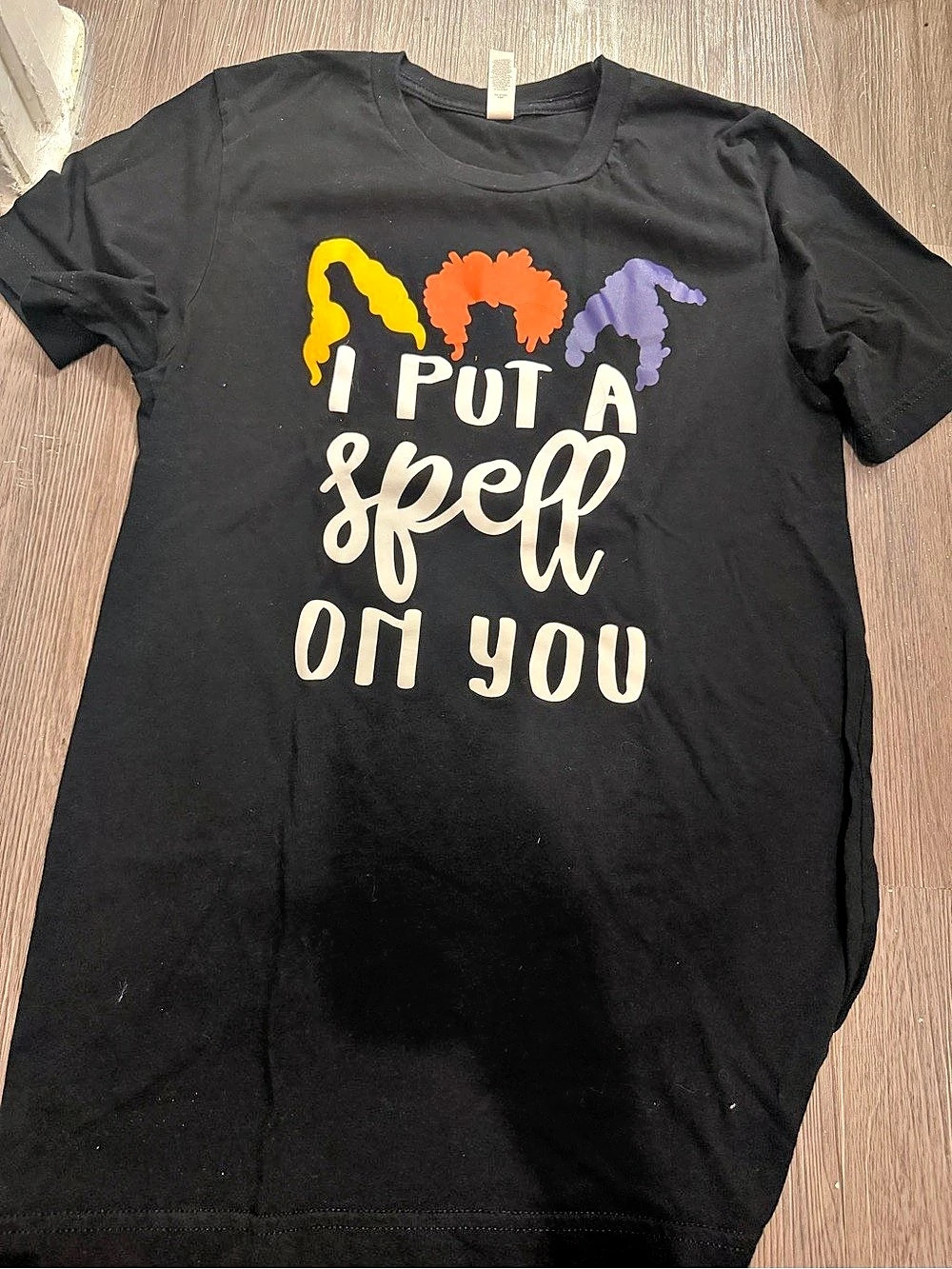 Hocus Pocus- “I put a spell on you”- Graphic Short Sleeve Tee, S, Black- Like Ne